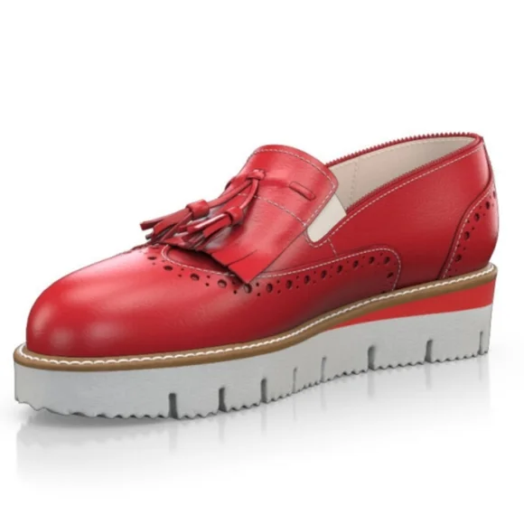 Girotti Platform Slip Ons6873 Soft Leather Santa Claus (Red) Size 42(EUR)/10(US) - Picture 4 of 6
